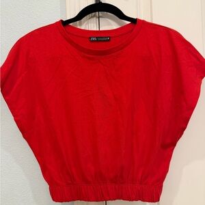 Zara Bold Red Crop Top